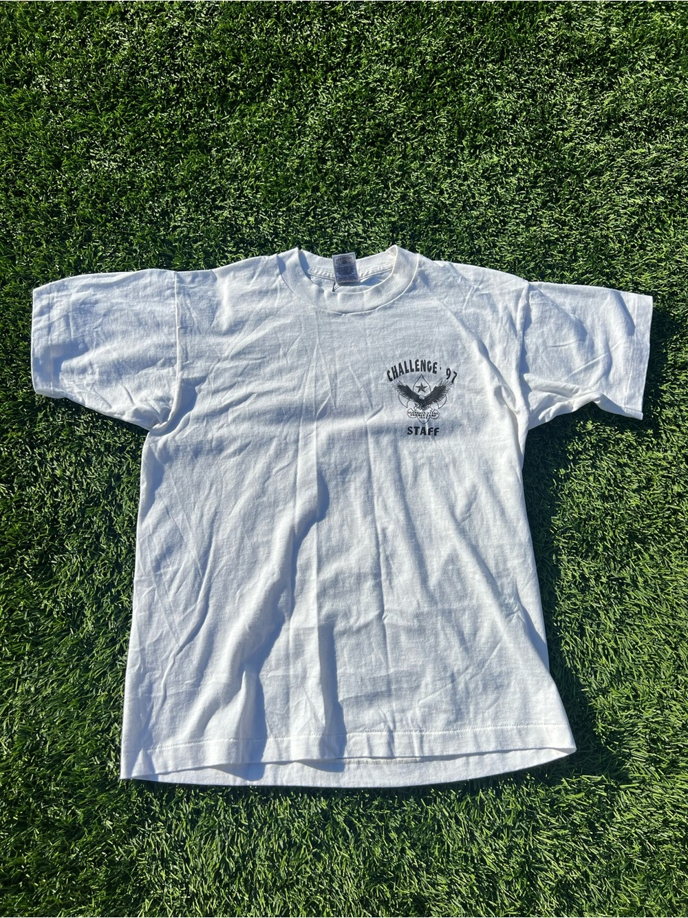Source Unknown White 'Challenge 97' Staff Short-Sleeve Tee